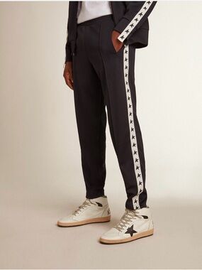 GOLDEN GOOSE Men's joggers with white stars on the sides